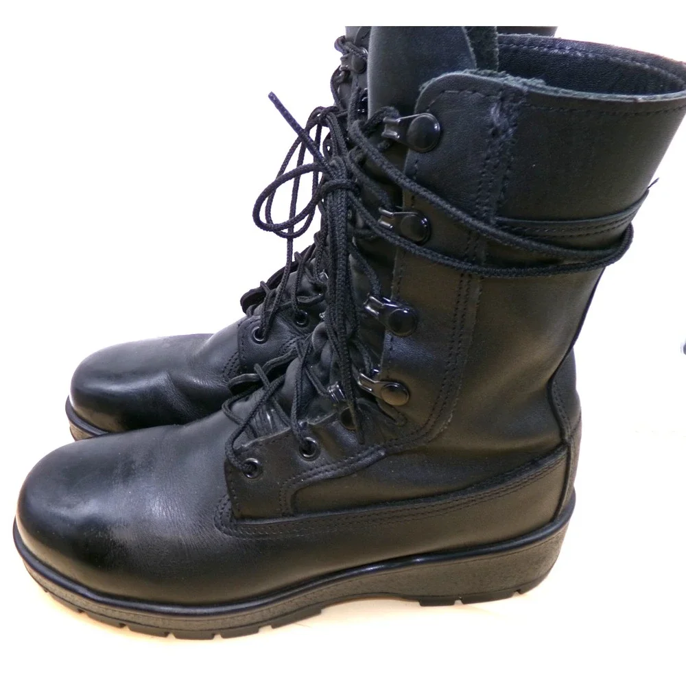 Rocky General Purpose Boots 7.5 EW Black Vibram Sole Steel Toe 808 Navy Inspired